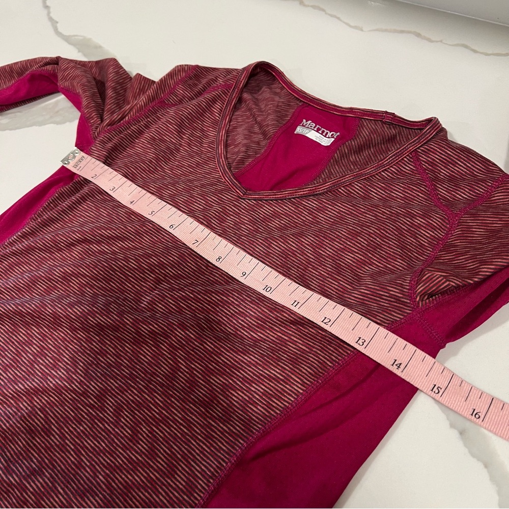 Marmot women's lateral long sleeve shirt pink size XS thumbhole hiking top - Picture 10 of 11
